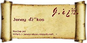 Jeney Ákos névjegykártya