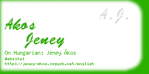 akos jeney business card